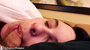 Closeup Lazy BLOWJOB on the couch in Vegas!
